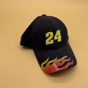 Jeff Gordon #24 Nascar Ball Cap Hat Red Orange Flames Youth Adjustable Racing‎